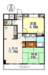 エル・コート 2LDKの間取図画像