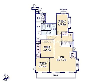 生活のメインスペースとなるLDKは、開放感のある空間。キッチンは対面式で、LDと一体感があります。