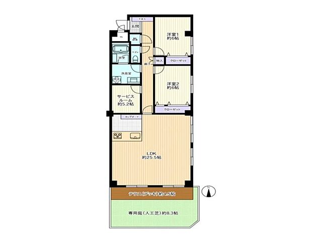 間取り カーサ三鷹 1階/-