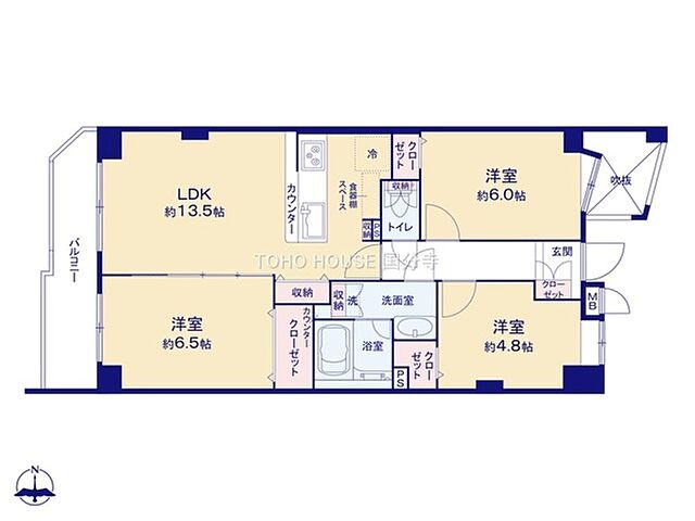 間取り ハイホーム東村山弐番館 4階/-