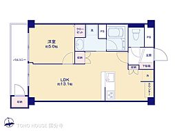 境南マンション 1LDKの間取図画像