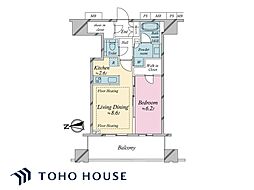 武蔵野タワーズスカイクロスタワー 1LDKの間取図画像