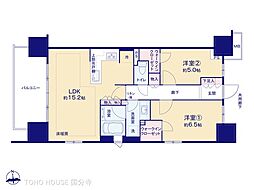 ミッドプレイス八王子 2LDKの間取図画像
