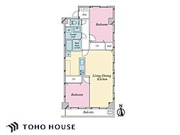 マンション国分寺 2LDKの間取り