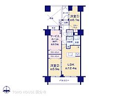 朝日八王子マンション 2SLDKの間取図画像
