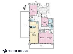 アーベイン鶴瀬ウェルディ 4LDKの間取図画像