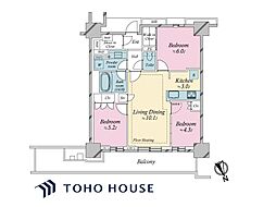 ブリリアタワー聖蹟桜ヶ丘ブルーミングレジデンス 3LDKの間取図画像