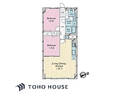 小金井スカイコーポラス 2LDKの間取図画像