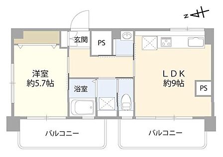 1LDK 間取り