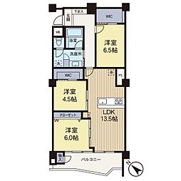 藤が丘マンション 3LDKの間取図画像