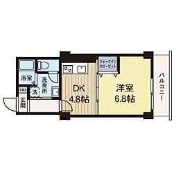 サンハイツ藤ケ丘 1DKの間取図画像