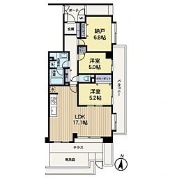 東急ドエルアルスたまプラーザ 3LDKの間取図画像