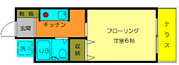 エジャンス東小金井B 1Kの間取図画像