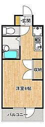 アルプ所沢 ワンルームの間取図画像