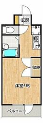 アルプ所沢 ワンルームの間取図画像