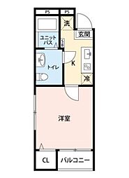 エクセラン所沢 1Kの間取図画像