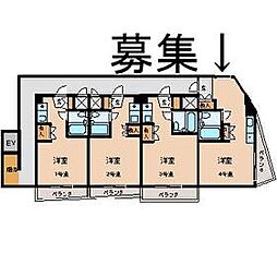 JR福知山線 塚口駅 徒歩16分の賃貸マンション 4階1Kの間取り