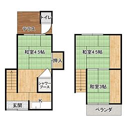 尼崎市東大物2丁目テラス 3DKの間取り