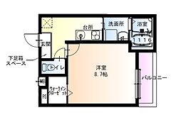 フジパレス水明公園西 1Kの間取図画像