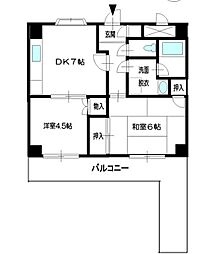 ライフイン光菊 2DKの間取図画像