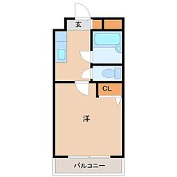 ローズコーポ阪神尼崎 1Kの間取図画像