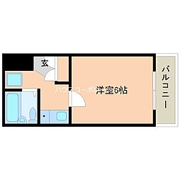 プラネット東塚口 1Kの間取図画像