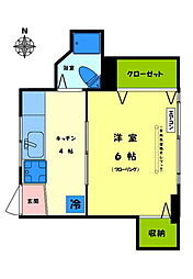 第一後藤ビル 3階1Kの間取り