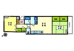 BCハイム 2DKの間取図画像