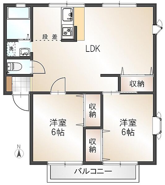 埼玉県所沢市上新井５丁目(賃貸アパート2LDK・2階・60.35㎡)の写真 その2