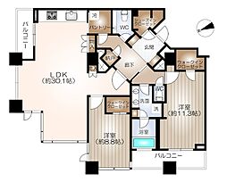 シティタワー高輪 2SLDKの間取図画像
