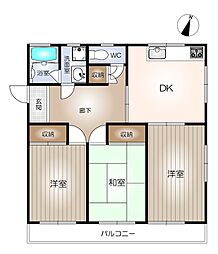 緑ケ丘ハイツ 3LDKの間取図画像