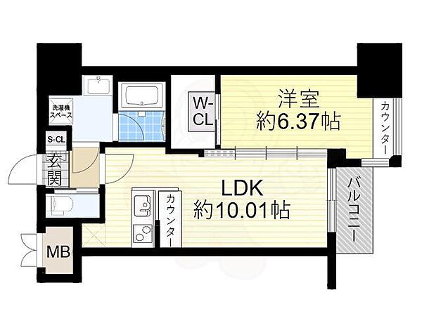 大阪府大阪市中央区農人橋３丁目(賃貸マンション1LDK・6階・39.32㎡)の写真 その2