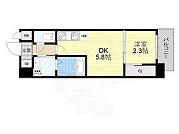Osaka Metro長堀鶴見緑地線 ドーム前千代崎駅 徒歩4分の賃貸マンション 7階1LDKの間取り