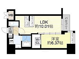 Osaka Metro堺筋線 堺筋本町駅 徒歩4分の賃貸マンション 7階1LDKの間取り
