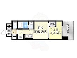 Osaka Metro御堂筋線 大国町駅 徒歩6分の賃貸マンション 6階1DKの間取り