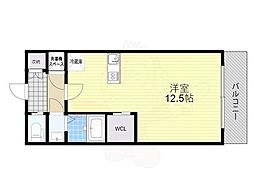 近鉄難波線 近鉄日本橋駅 徒歩6分の賃貸マンション 9階ワンルームの間取り