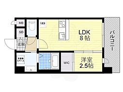 Osaka Metro長堀鶴見緑地線 ドーム前千代崎駅 徒歩4分の賃貸マンション 5階1LDKの間取り