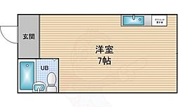 大宝谷六ロイヤルハイツ ワンルームの間取図画像
