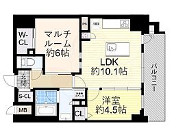エステムプラザ南船場レジスタ 1SLDKの間取図画像