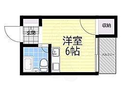 メゾンまどか ワンルームの間取図画像