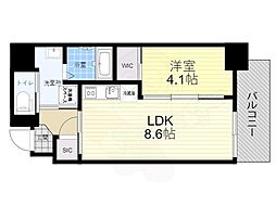 アドバンス上町台シュタット 1LDKの間取図画像