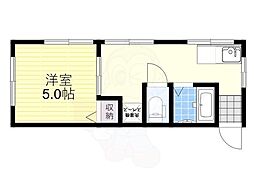 北村マンション 1Kの間取図画像