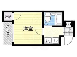 スカイ浪速 ワンルームの間取図画像