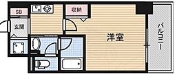 フェリーチェ難波オヴェスト 1Kの間取図画像