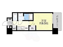 レオンコンフォート難波西2 1Kの間取図画像