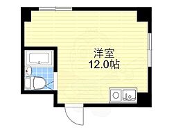 ジオナ本田 ワンルームの間取図画像