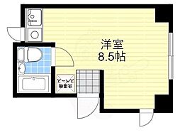 クレスト南船場 ワンルームの間取図画像