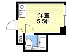 堀江グリーンハイツ ワンルームの間取図画像