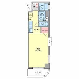 グランドハイツ日本海 1Kの間取図画像