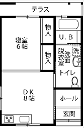 第3の森サードプレイス3 1DKの間取図画像